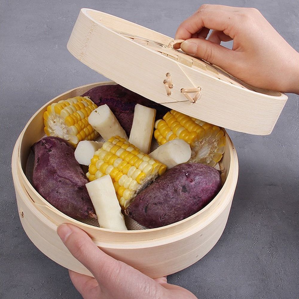 Bao Steamer Bamboo - قدر بخاري صيني من الخيزران مع