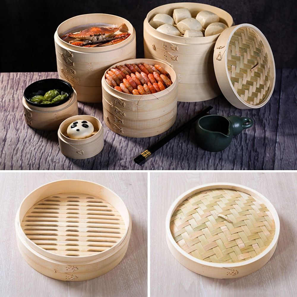 قدر بخاري صيني من الخيزران مع  - مراجعة Bao Steamer Bamboo وسعره